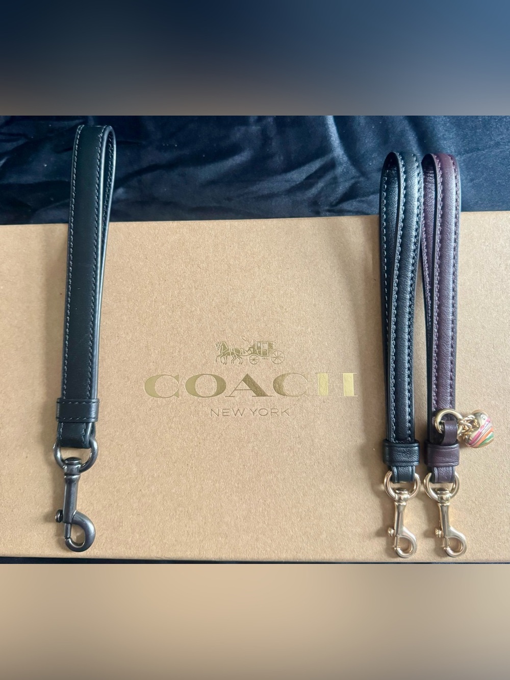 Coach x3 Brand New Wristlets & Wallet Charm Interchangeable Black & Deep Purple